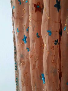 Peach Dress Material or dupatta