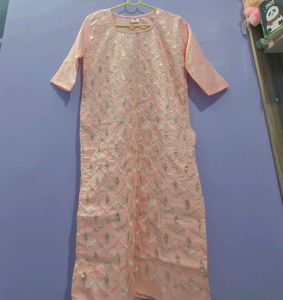 Pink Embroidered Kurta
