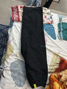 Wide Leg Black Cargo Pants