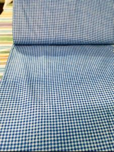 Blue & White Checked Fabric imported quality