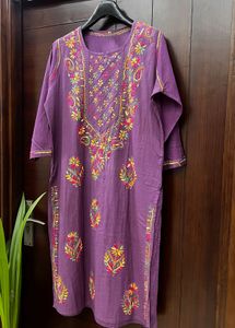 Embroidered Purple Kurta