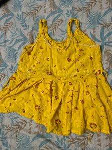Cute Yellow Floral Top