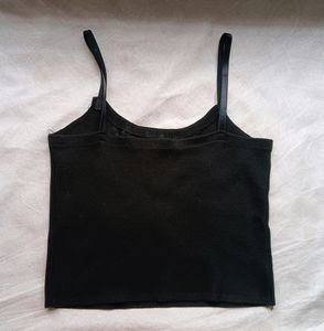 Black Crop Top Thin Straps. Extra Small Size Comfortable Material. Thin Straps. 349 Rupees