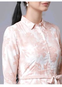 Floral Print Midi Shirt Dress