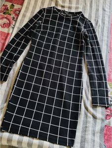 Chic Grid Print Bodycon Dress