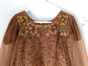 Elegant Brown Lace Dress