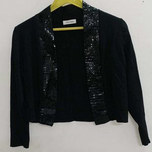 Black Sequin Blazer Cardigan