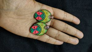 Elegant Golden Oxidized Designer Studs