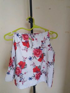 Floral Cold Shoulder Blouse
