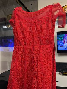 Elegant Red Anarkali Gown