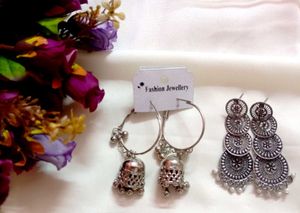 Oxidized Earrings- Combo Of 2