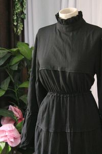 High Neck Black Dress