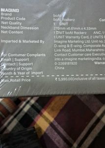 BOAT rockerz MRP 5999