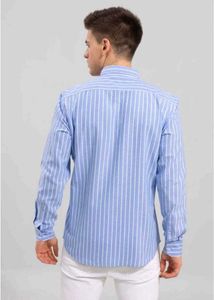 Striped Blue Casual Shirt