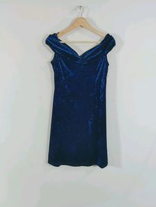 Royal Blue Velvet Western Dress (Women)