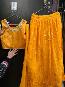 Unused Lengha Blouse Chuni Set  🟠