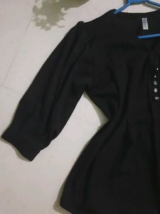 Chic Black Long Sleeve Top