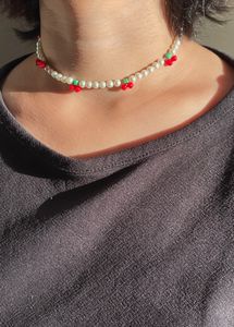Pearly Cherry Necklace