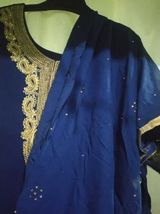 Elegant Blue Embroidered Kurta Set😊😍