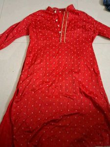 Red Printed Kurta