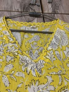 Floral Print Yellow Dress set