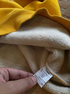 HEAVY FUR MUSTARD HOODIE