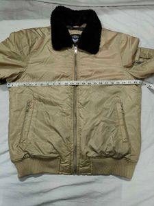 Tan Bomber Jacket - Fur Collar