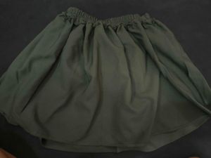 Premium Quality Olive Green Tiered Mini Skirt