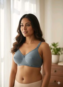 Blue Wire-Free Comfort Bra