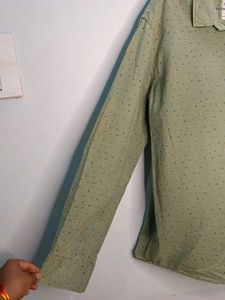 Green Patterned Casual Shirt