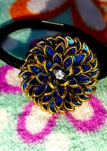 Vintage Blue Floral Hair Tie