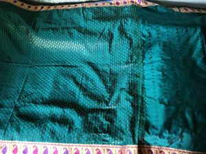 Embellished Blue Color Banarasi Silk Saree+Blouse