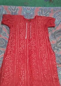 Red Bandhani Kurta