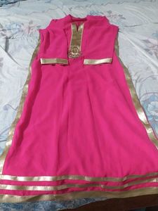 Elegant Pink &amp; Gold Kurta