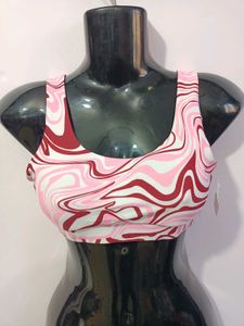 Swirl Print Sports Bra Small Premium Fabri