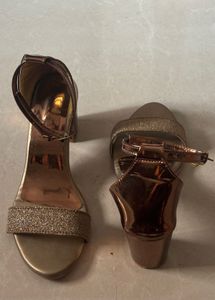 New Golden Women&#39;s Heeled Sandals
