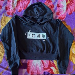 Black Crop Hoodie