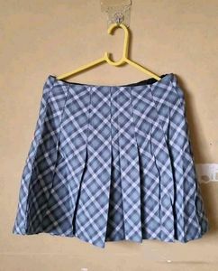 Pleated Plaid Mini Skirt