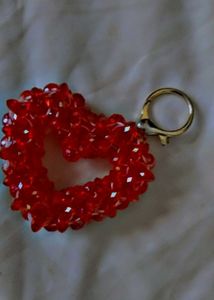 Beautiful Handmad Heart Beads Keychain