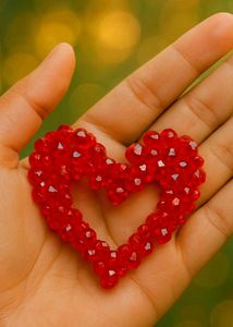 Beautiful Handmad Heart Beads Keychain