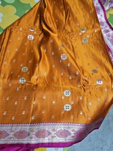 Elegant Pink &amp; Gold Banarasi Saree
