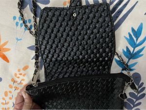 Black Woven Crossbody Bag