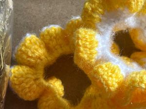 Handmade Crochet Yellow Scrunchie