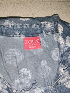 Floral Denim Sleeveless Dress