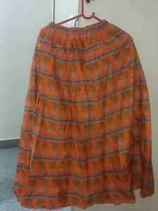 Orange Ethnic Skirt