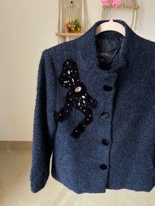 NAVY BLUE Embellished Coat 🎀