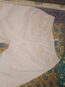 Beige Linen Blend Pants