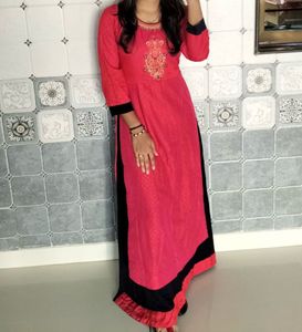 Ombre Pink Red  And Navy Blue Color Gown