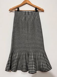 Gingham Ruffle Hem Skirt