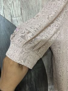 Printed cotton + net top